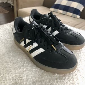adidas Black and White Samba-style Leather Sneakers